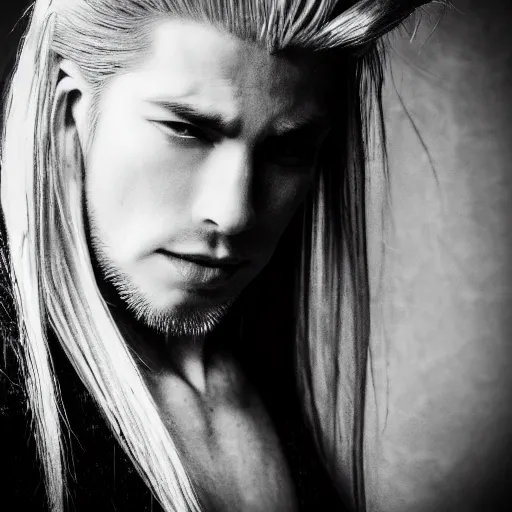 Image similar to A photo of sephiroth, award winning photography, 50 mm, perfect faces.