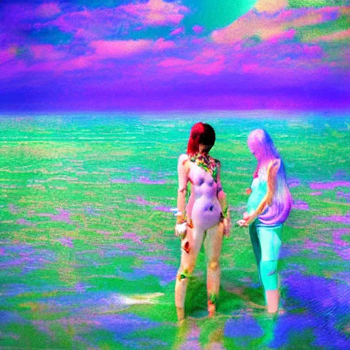 Image similar to TOGETHER is more - Data NFT Season 1 contributor in seapunk style featured on artstation in the style of Monet - series element 1