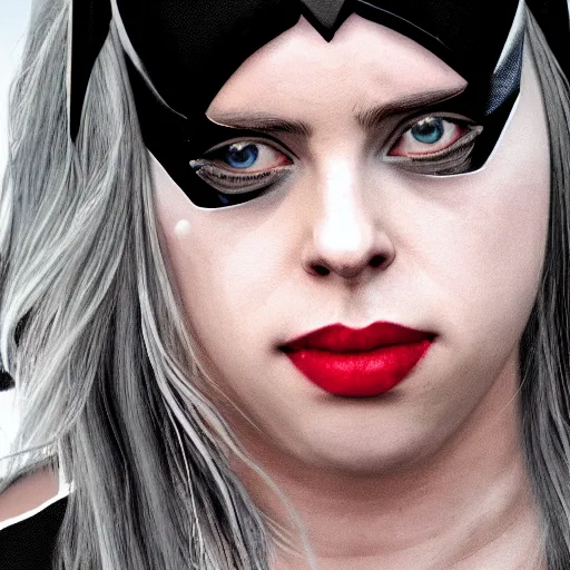 Image similar to Billie Eilish as Batwoman 4k detail