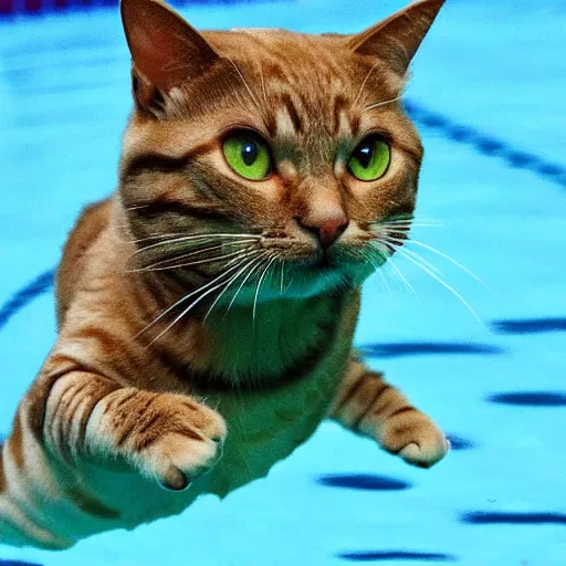 Image similar to photo of cat swimming in the 2 0 1 5 world swimming championship