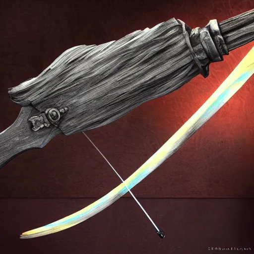 Prompt: fantasy longbow weapon made from whispy shadows, digital media