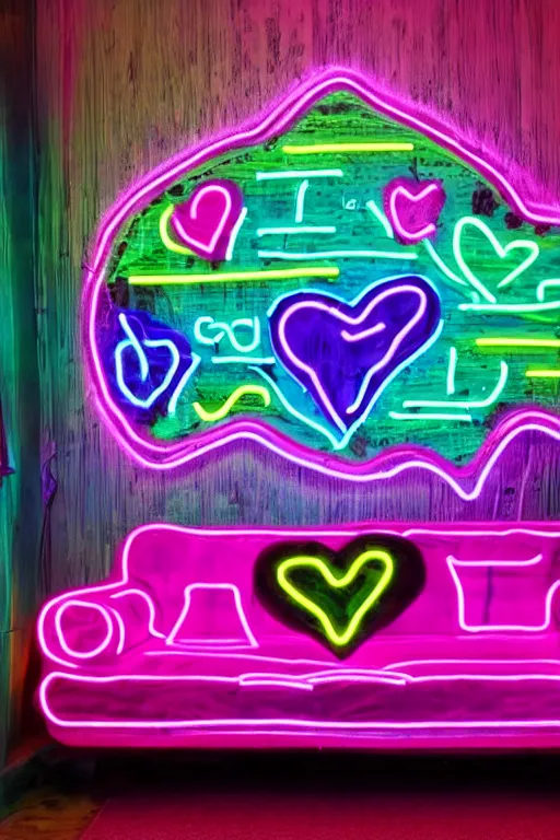 Image similar to Heart Neon Couch