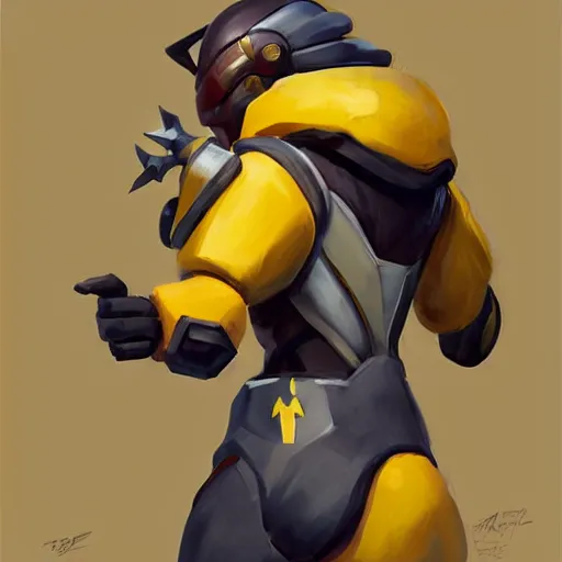 Image similar to greg manchess portrait painting of partially armored pikachu as overwatch character, medium shot, asymmetrical, profile picture, organic painting, sunny day, matte painting, bold shapes, hard edges, street art, trending on artstation, by huang guangjian and gil elvgren and sachin teng