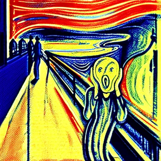 Image similar to the scream no background 3 d render, cartoon, 3. 5 mm, 2 d, realistic