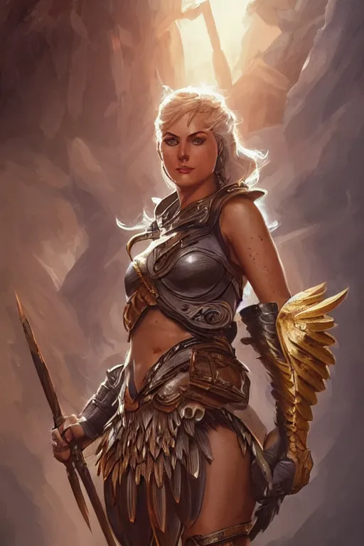 Image similar to amazon valkyrie athena, d & d, fantasy, portrait, highly detailed, headshot, digital painting, trending on artstation, concept art, sharp focus, illustration, art by artgerm and greg rutkowski and magali villeneuve