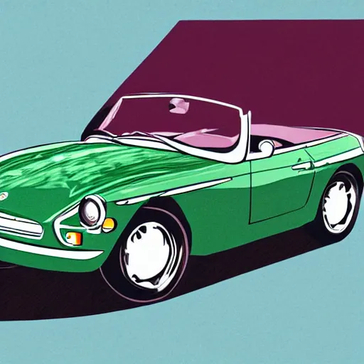 Prompt: illustration of a vintage mgb as an autobot
