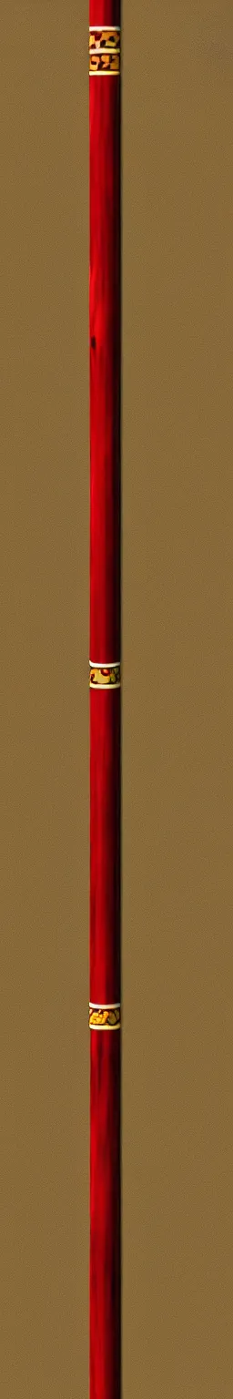 Prompt: single wooden long straight thin ninja fighting staff decorated with oriental ornaments, polished, weapon, highlight, vertical, centred, highly symmetric, sci - fi, fantasy, japan, dnd, close shot, bright uniform background, directional lighting, digital art, hyperrealism, award winning, 8 k, trending on art station