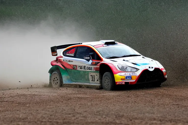 Image similar to !!!!F1!!!! rally car driving on off-road. High speed photography, motion blur, photograph, midday, muted colors, motion blur, mist