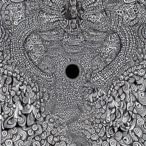 Image similar to Geometrically surreal hole, extremely high detail, photorealistic, intricate line drawings, dotart, album art in the style of James Jean