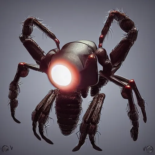 Prompt: cyclops minature horse spider with 8 legs, trending on artstation, scary