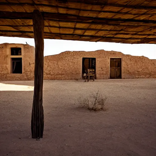 Image similar to An old saloon in a Spanish desert