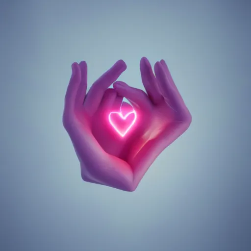 Image similar to a floating glowing infinity mixed with a heart symbol above my hands, cinematic, fantasy octane render 8 k postproduction