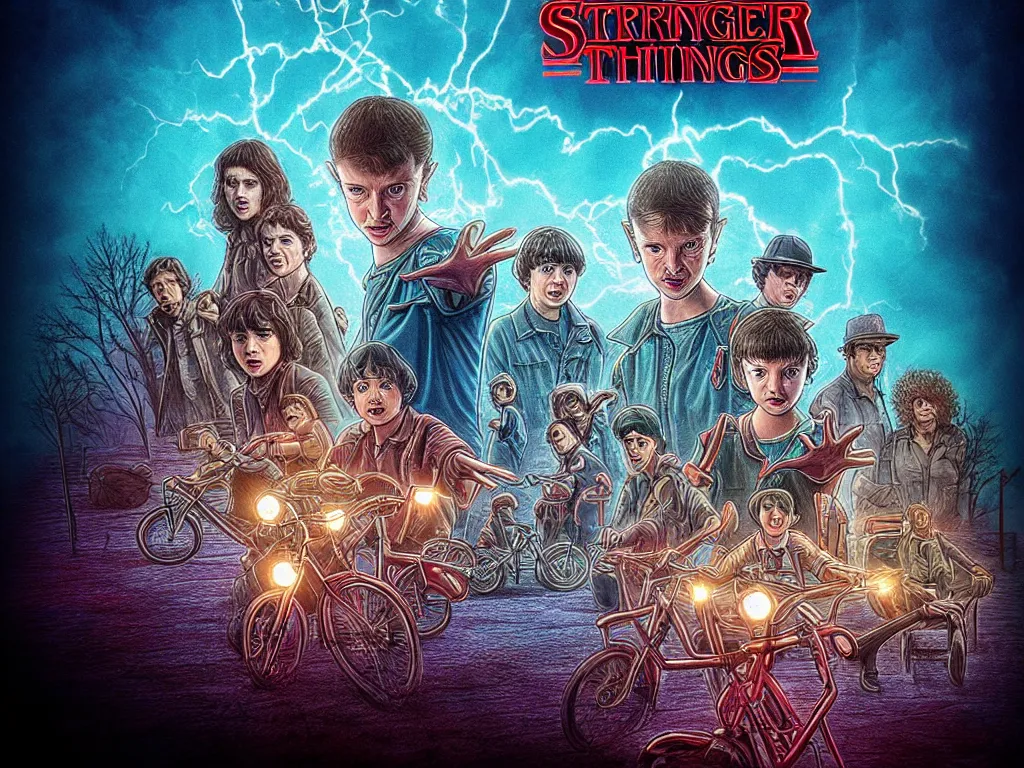 prompthunt: Dwayne Johnson in stranger things season 5 poster