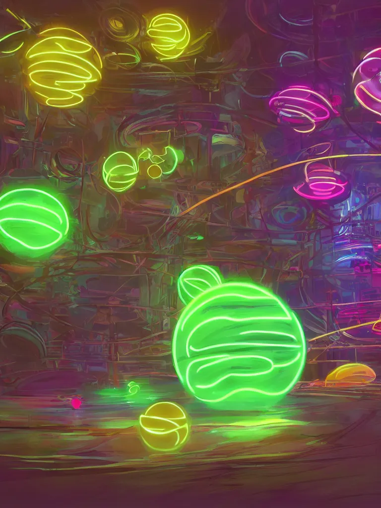 Image similar to neon translucent orbs disney concept artists, blunt borders, rule of thirds