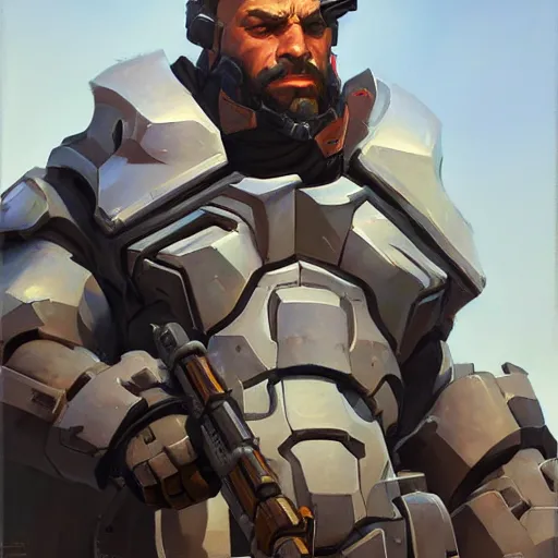 Image similar to greg manchess portrait painting of fully armored punisher as overwatch character, medium shot, asymmetrical, profile picture, organic painting, sunny day, matte painting, bold shapes, hard edges, street art, trending on artstation, by huang guangjian and gil elvgren and sachin teng