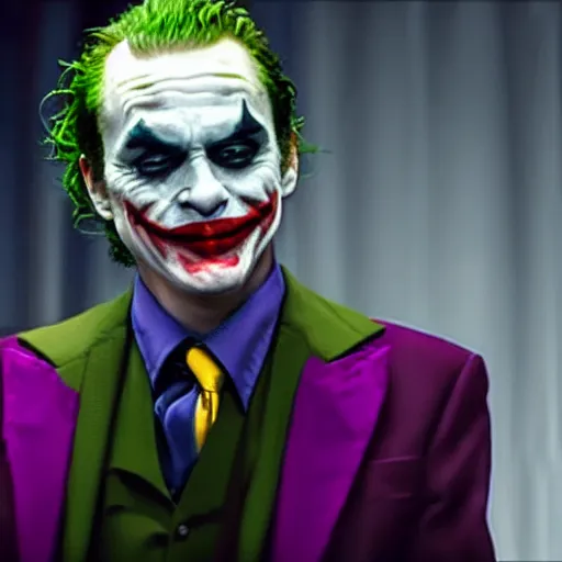 Prompt: the joker failing at standup, realistic, 4 k.