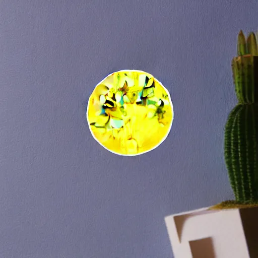 Image similar to pixelated light yellow moon sticker, photo