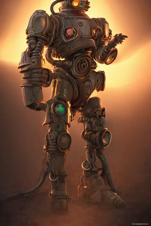 Prompt: hardmesh retro futurist steampunk fallout 7 6 power armor, hyper realistic, art cover, official fanart behance hd artstation by jesper ejsing, by rhads, makoto shinkai, final fantasy, unreal engine highly rendered, global illumination, radiant light, intricate environment radiating a glowing aura global illumination ray tracing hdr