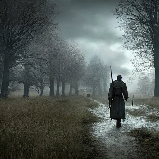 Image similar to tarkovskij's movie stalker set in a medieval fantasy world 8 k still shot