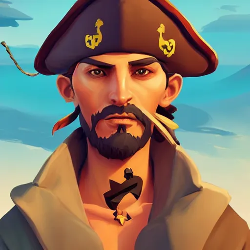 Image similar to painting jack the pirate on sea of thieves game avatar hero smooth face median photoshop filter cutout vector behance hd by jesper ejsing, by rhads, makoto shinkai and lois van baarle, ilya kuvshinov, rossdraws, illustration, art by ilya kuvshinov and gustav klimt