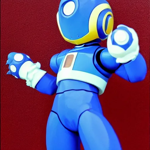 Image similar to a photo of a real - life megaman, hyperrealism