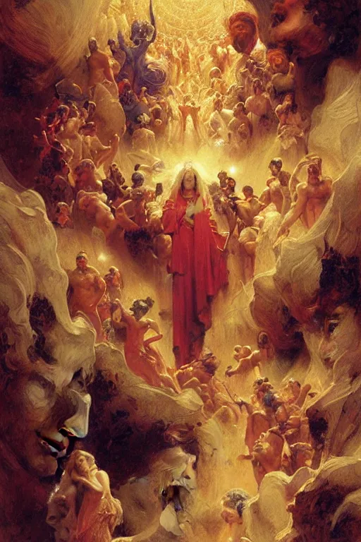 Image similar to the nine spheres of heaven from dante's divine comedy. highly detailed painting by gaston bussiere, craig mullins, j. c. leyendecker 8 k