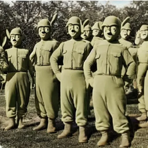 Image similar to German WW2 officers dressed up as the teletubbies