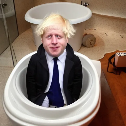 Prompt: boris johnson stuck in a bath tub full of beans