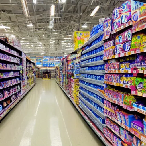 Image similar to cereal aisle in an underwater walmart