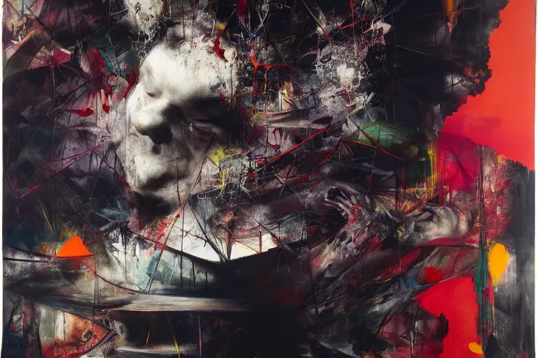 Image similar to the physical impossibility of death, in a brutalist designed space ship, gothic, rich deep colours, painted by francis bacon, adrian ghenie, james jean and petra cortright, part by gerhard richter, part by takato yamamoto. 8 k masterpiece