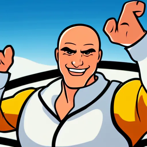 Image similar to Mr. Clean in the style of the fonz