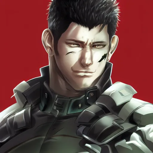 Image similar to portrait of chris redfield, anime fantasy illustration by tomoyuki yamasaki, kyoto studio, madhouse, ufotable, trending on artstation