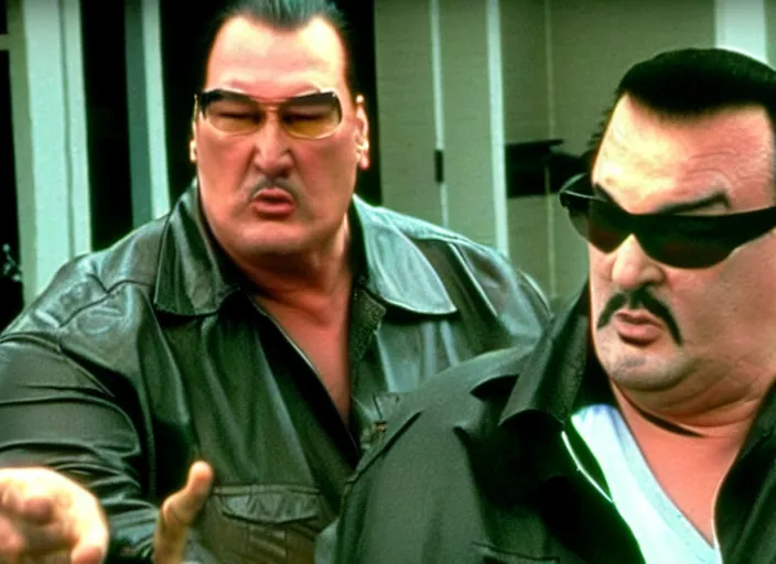 Image similar to steven seagal in a still from the tv show trailer park boys (2001)