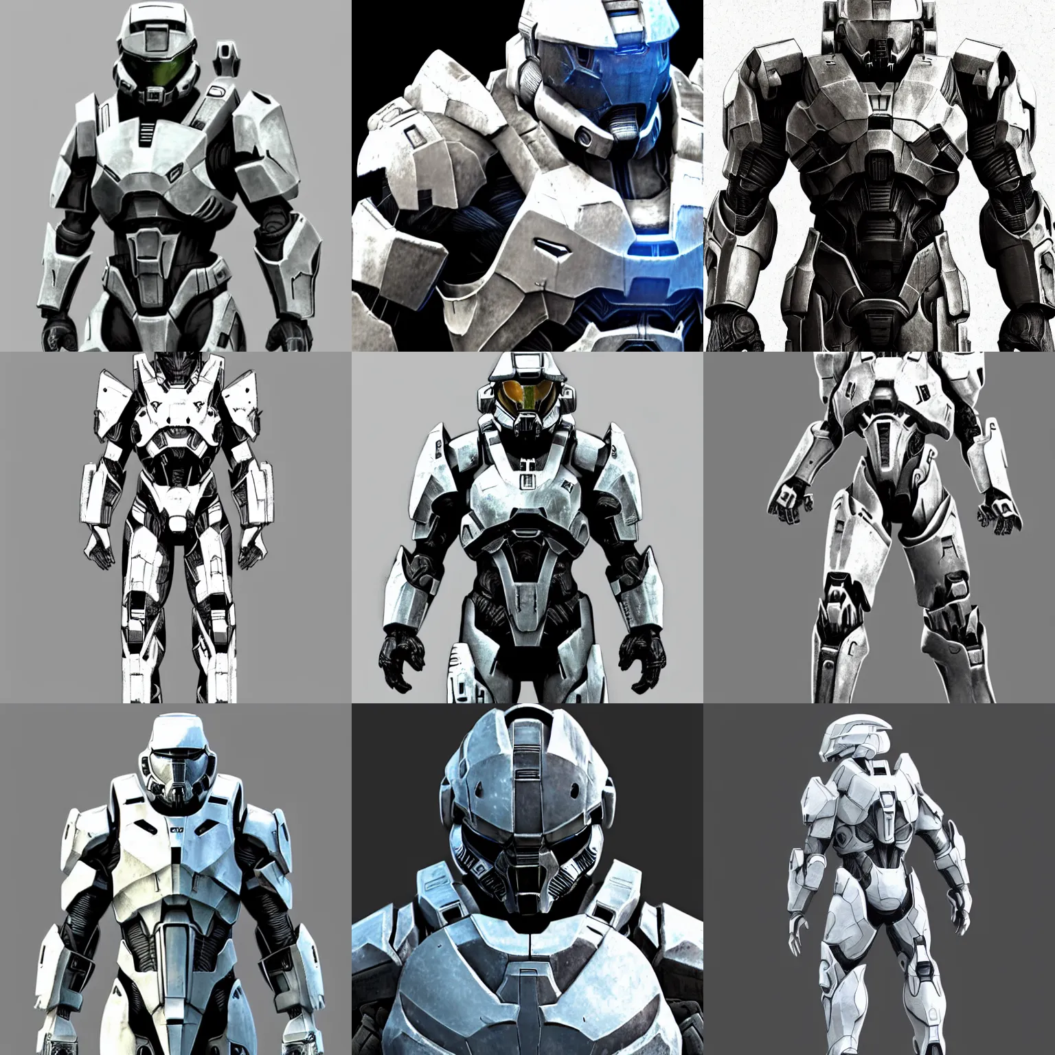 Prompt: concept art, game assets, form fitting power armor for men and women, highly realistic, mass effect, halo master chief, white background, intricate, elegant, artstation, white background H 960