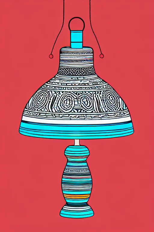 Prompt: minimalist boho style art of a colorful lamp, illustration, vector art