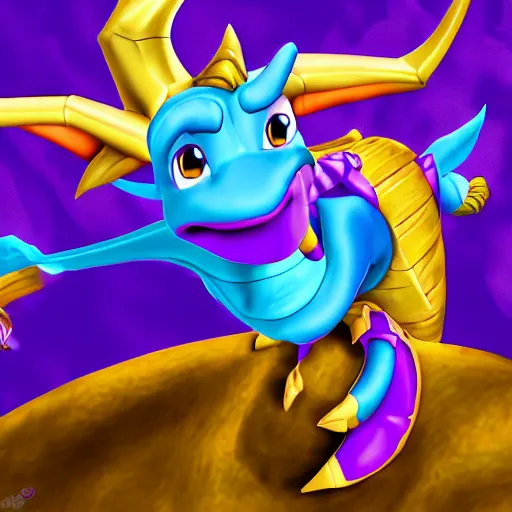 Image similar to spyro the dragon as a genie, 8k, digital art