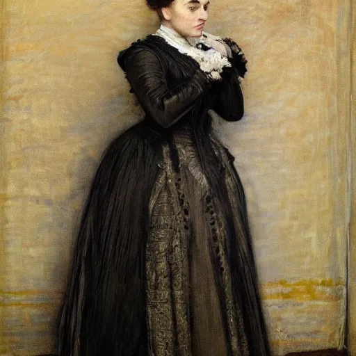 Prompt: portrait of a rich victorian woman painted_by_John_Everett_Millais_real-life_accurate_photoshoot