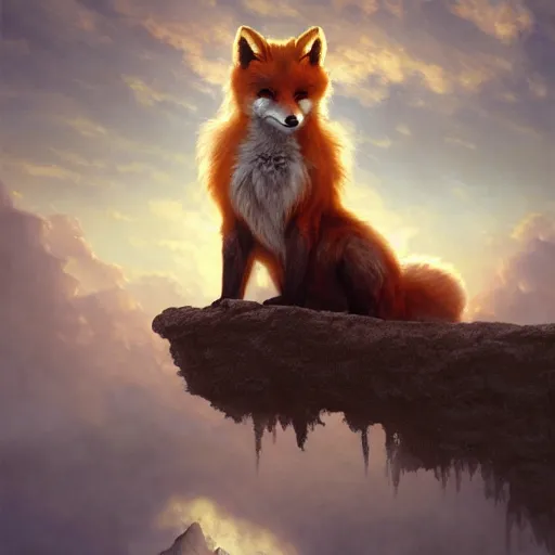 Image similar to anthropomorphic fluffy fox look like Indiana jones on the hot air balloon at night, clouds around, DnD character, unreal engine, octane render, dramatic lighting, pond, digital art, by Stanley Artgerm Lau, greg rutkowski, thomas kindkade, alphonse mucha, loish, norman Rockwell,