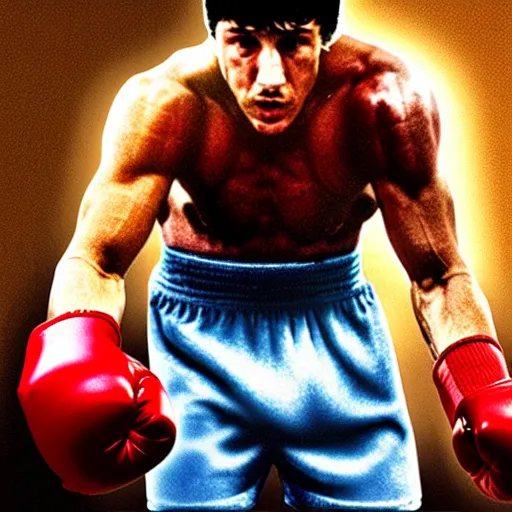 Image similar to rocky balboa playing playstation!!! video game console