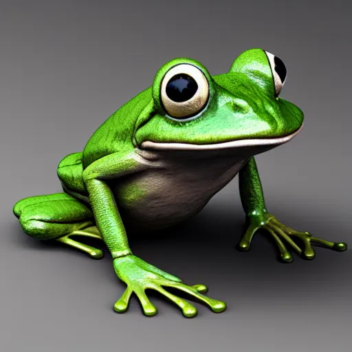 Image similar to Frog, 3d sculpture render