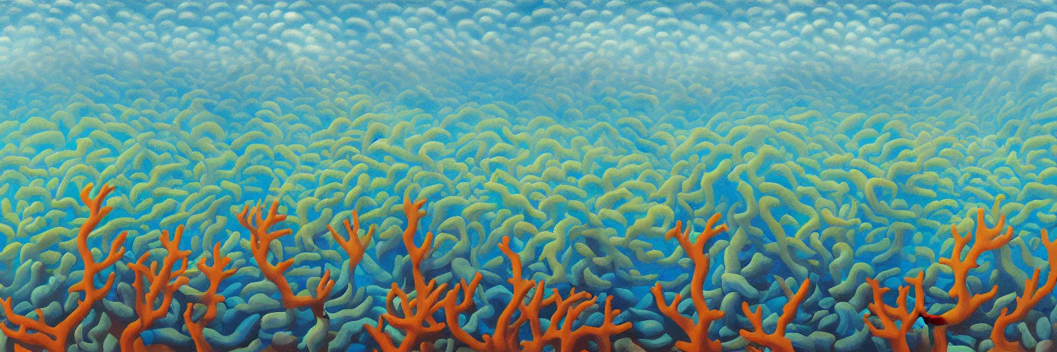 Image similar to coral reef painting magritte