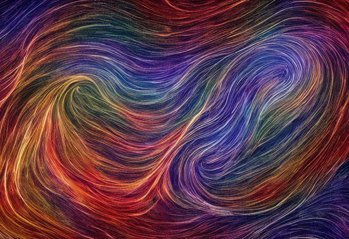 Image similar to the flowing complex abstract swirls of space and time