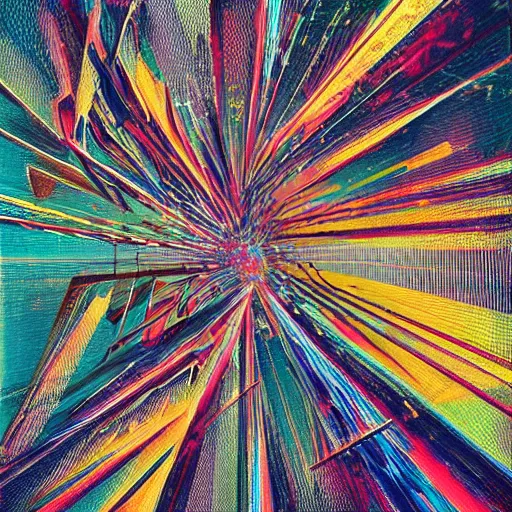 Prompt: framed collage of different abstract glitch art paintings of emergent structures with bold lines and pixels, 8k, trending on artstation,