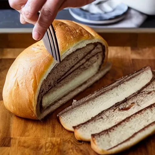 Prompt: slicing into delicious 🥖