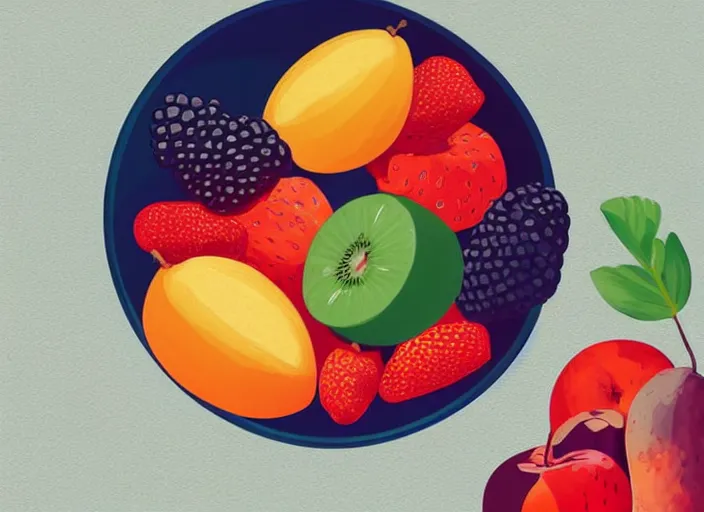 Prompt: a bowl of fruit. clean cel shaded vector art. shutterstock. behance hd by lois van baarle, artgerm, helen huang, by makoto shinkai and ilya kuvshinov, rossdraws, illustration, art by ilya kuvshinov