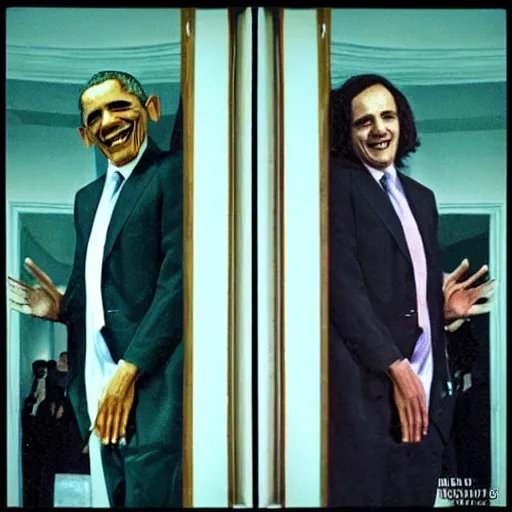 Image similar to Obama as Jack Torrance in The Shining