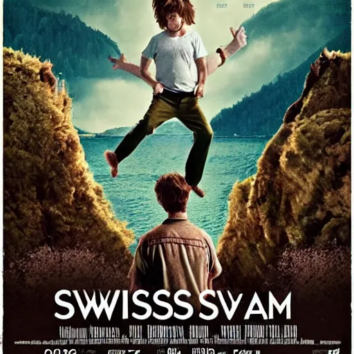 Prompt: Swiss Army Man movie posters