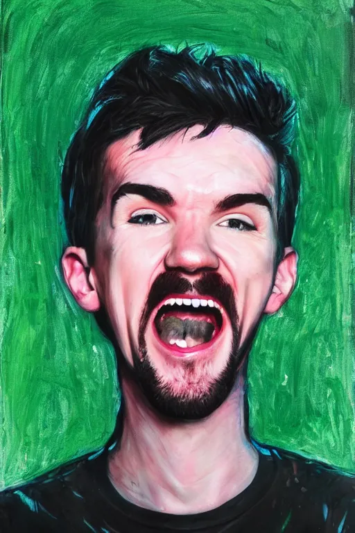 Image similar to Sean McLoughlin, jacksepticeye, irish youtuber, solo portrait, yelling really loud 🎨🖌️