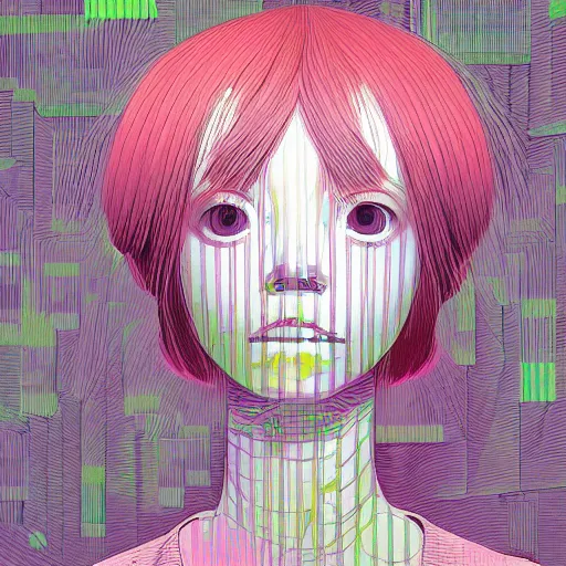 Image similar to a portrait of a girl by inio asano, beeple and james jean, chiho aoshima color scheme