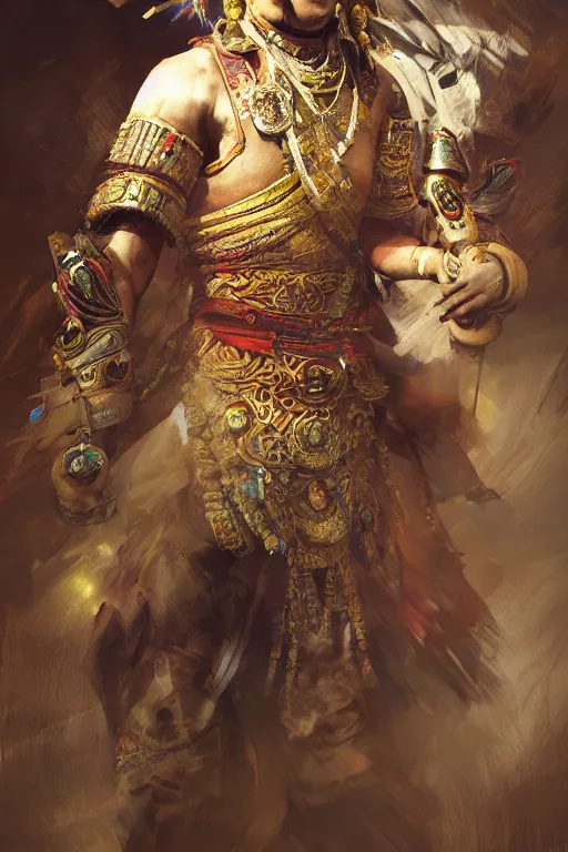 Image similar to Tibetan warrior, portrait, fierce, intricate, elegant, volumetric lighting, scenery, digital painting, highly detailed, artstation, sharp focus, illustration, concept art, ruan jia, steve mccurry